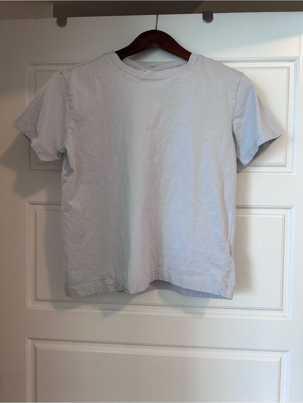 H&M Short Sleeve Crew Tee in Light Blue-Gray